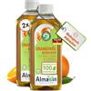 AlmaWin® Detergente per olio d'arancio, ecologico, 2 x 500 ml, ideale come detergente forte e sgrassante - detergente vegano all'arancia concentrato in bottiglia riciclata, detergente per olio
