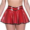 ANTIY Rifiniture Nere E Rosse Mini Gonne Sexy in Lattice Corte Senza Cerniere Fondo in Gomma,Bordo Rosso-Nero,Grande