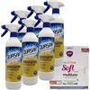 FEI FAN QUASAR SET: 6x Quasar SGRASSATORE EXTRARAPIDO Spray. Senza Aloni, Risciacquo Immediato, Profumo Di Limone. Scudo Antisporco, Pulito Più a Lungo 580ml + Panno SOFT Microfibra Multiuso 33x33
