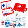 Akitaink Cassetta medica pronto soccorso con ALLEGATO 2 per aziende meno 3 dipendenti completa di staffa a muro, Conforme DM388/DL81, Made in Italy