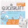 Glücksblatt Carta igienica con motivi stampati, 3 strati, 48 rotoli x 150 fogli, 100% cellulosa, carta igienica super morbida, confezione da almeno 30% PCR