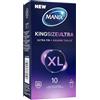 Manix King Size Ultra: Scatola di 10 preservativi per uomo di grandi dimensioni Xl - più larghi, più lunghi ed extra sottili per il massimo comfort/diametro 56 mm