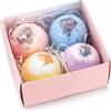ZozRyv 4 Pezzi Set Regalo Bombe da Bagno, Bomba da Bagno, per Donne, Fidanzata, Bambini, Madre, San Valentino, Compleanno, Regali di Natale