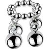 DDCELMIN Anello per pene in acciaio inossidabile con 4 sfere sospese in metallo CBT anello per glande anello per pene testicolo globo barella peso testicolo miglioramento(Ring Ø: 35mm)