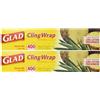 Glad Cling Plastic Wrap, 400-sq ft Roll 2PK by Glad