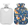 CHIFIGNO Borsa dell'acqua calda da 2 litri con motivo arcobaleno in stile cartone animato, borsa dell'acqua calda per collo, spalle e gambe, sollievo dal dolore mestruale, crampi mestruali