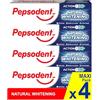 Pepsodent Dentifricio sbiancante naturale al fluoro e calcio per denti più bianchi in una settimana 75 ml (pacco da 6x75ml)