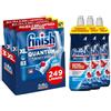 Finish Quantum Infinity Shine Pastiglie Lavastoviglie, 249 Capsule, per una Pulizia Profonda e Stoviglie Brillanti, e 3 Confezioni di Brillantante 800ml, Additivo per Stoviglie Splendenti e Asciutte