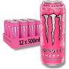 Bier 12 x Monster Energy Ultra Rosa - Bevanda energetica con caffeina con rinfrescante sapore di pompelmo - senza zucchero e senza calorie