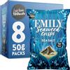 Abakus Foods EMILY - Patatine fritte di alghe al gusto salato di mare, snack sano Nori, fonte di iodio, ad alto contenuto di fibre, senza glutine, vegano, perfette per spuntini e feste, confezione da 8 confezioni
