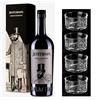 Generic Jefferson Amaro importante 700 ml astucciato + 4 Bicchieri 'Equilibrio' confezione elegantissima originale vecchio magazzino doganale - idea regalo Natale