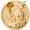 Dolce idea CIALDA in ostia per la SANTA CRESIMA Personalizzabile forma rotonda diam. 20 cm, decorazione per torta