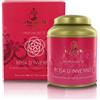 La Via del Tè Rosa d'Inverno, Miscela di Tè Verde Bancha e Nero Aromatizzata con Fiori, Barattolo di Latta, 100g