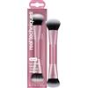 Real Techniques Ultimate Multi Tasker Brush, Dual-Ended Makeup Brush for Foundation, Blush Bronzer & Powder, Precision Sculpting & Blending, UltraPlush Bristles, Cruelty-Free, 1 Count