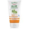 equilibra Solari, Aloe Crema Solare SPF 50+, a Base di Aloe Vera, Vitamina C ed E, Olio di Argan, Olio di Cocco e Burro di Karité, Assicura un'Abbronzatura Sana e Naturale, Water Resistant, 150 ml