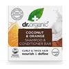 Dr.Organic Saponetta Shampoo e Balsamo Dr Organic Cocco & Arancia, Nutriente, Per Capelli Ricci e Spessi, NUOVO, Senza Plastica, Naturale, Vegano, Cruelty-Free, Senza Parabeni e SLS, Biologico, 75g