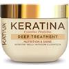 KATIVA Maschera Capelli Cheratina con Cisteina & Proteine Vegetali - Maschera Riparatrice Intensiva per Capelli Danneggiati - Anticrespo - 300 ml