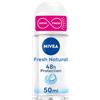 NIVEA Fresh Natural Deodorante Roll-on 50 ml, Deodorante donna antitraspirante per una protezione fino a 48h con tecnologia INFINIFRESH, Formula senza alluminio con Estratti Oceanici