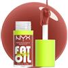 NYX Professional Makeup Gloss Labbra, Finish Cremoso e Lucido, 12H di Idratazione, Maxi Applicatore, Con Squalano, Olio di Lampone e Camemoro, Fat Oil Lip Drip, Tonalità: Splash Of Cream