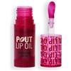 Revolution Beauty London Revolution, Pout Lip Oil - Olio Nutriente Labbra Teinté, Altissima Brillantezza e Finitura Non Appiccicosa, Vegano e Senza Crudeltà, Ciliegia Rossa, 4 ml