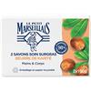 Le Petit Marseillais | Sapone Cura Surgras Burro di Karité (2 saponette da 100 g) - Sapone mani e corpo con 98% di ingredienti di origine naturale - Confezione in carta riciclabile