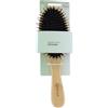 Zenner Spazzola ovale con manico in bambù, spazzola a cuscino con setole sintetiche morbide al settanta percento e 30% perni in nylon, punte antistatiche, per capelli fini e medi, naturale