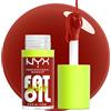 NYX Professional Makeup Gloss Labbra, Finish Cremoso e Lucido, Fino a 12H di Idratazione, Maxi Applicatore, Con Squalano, Olio di Lampone e Camemoro, Fat Oil Lip Drip, Tonalità: Losin' Cone-Trol