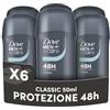 Dove, Deodorante Dove Men + Care Cool Fresh Stick, Deodorante Uomo, Antitraspirante, con 1/4 Crema Idratante Dove, Protezione Fino a 48 Ore, 6 Pezzi da 50 ml, Il pacchetto può variare