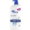 Head & Shoulders H&S Classic Shampoo Anticaspa 1000 ml con dispenser per uso quotidiano. Fino al 100% di protezione antiforfora clinicamente testata. Per tutti i tipi di capelli e cuoio capelluto Sensazione di