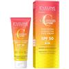 Eveline Cosmetics Crema Viso Protettiva Idratante con Vitamina C 3x Azione SPF 50, Protezione UVA/UVB, Complesso Anti-Età e Illuminante