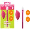 Real Techniques Vivid Escape Set di 4 correttori Bright Eyes, include pennello per trucco Kitten Paw, piumino per cipria e spugnetta per sfumare il correttore, copertura mirata, pratico da portare in