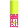 NYX Professional Makeup Gloss Labbra, Finish Cremoso e Lucido, Fino a 12H di Idratazione, Maxi Applicatore, Con Squalano, Olio di Lampone e Camemoro, Fat Oil Lip Drip, Tonalità: Missed Call