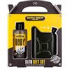Accentra BATH + BODY TOOLKIT Set regalo per uomini con fiaschetta a forma di tanica - Set per la cura da uomo con gel da bagno e doccia da 100 ml dal design alla moda