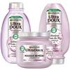 Garnier Ultra Soft - Cofanetto per capelli ribelli e indisciplinati - Lisciante morbidezza e lucentezza, con infusione di acqua di riso, per capelli ribelli e indisciplinati, shampoo, balsamo,