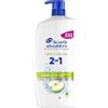 Head & Shoulders Apple Fresh 2 in 1 Shampoo anti-forfora, dispenser da 800 ml, protezione fino al 100% contro la forfora, clinicamente testato, ogni tipo di capelli e cuoio capelluto. Uso quotidiano