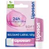 Liposan Soft Rosé (1 x 4,8 g), balsamo per labbra rosa, cacao per labbra per una lucentezza morbida e luminosa, balsamo idratante per labbra setose e idratate