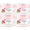 Dove - Peeling in crema per la doccia, confezione da 4 pezzi, per una pelle liscia e setosa, melograno e burro di karitè con una consistenza ricca, 4 x 225 ml
