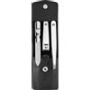 ZWILLING Set manicure (3 pezzi, cura delle unghie e pedicure, custodia in vera pelle, con forbici per unghie), acciaio inox lucido, nero