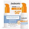 Babaria - Siero Solare Viso SPF50+ con Acido Ialuronico | Antimacchie e Anti-età | Texture Leggera Invisibile | Resistente all'Acqua | Coral Friendly | 30 ml