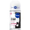NIVEA Black & White Invisible Original Roll-on 5 x 50 ml, Deodorante donna antitraspirante 72h, Deodorante roll on contro odori, sudore, residui, irritazioni e macchie, Profumo femminile e floreale