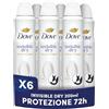 Dove Deodorante Spray Advanced Care Invisible Dry, con Formula Idratante e Delicata sulla Pelle, Formula Anti-macchia, Pelle Asciutta Fino a 72 Ore, Deodorante Uomo e Donna, 6 Pezzi da 200ml