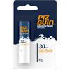 PIZ BUIN Mountain Stick Labbra SPF 30, Burrocacao protezione solare alta, Balsamo labbra con filtro solare UVA/UVB e Glicerina, Burrocacao labbra per sole, freddo e vento ad alta quota, 4.9 g