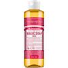 Dr. Bronner's Dr Bronner's Rose All-One Sapone Magico, realizzato con oli biologici, utilizzato per viso, corpo, capelli, lavanderia, animali domestici e piatti, certificato Fair Trade & Vegan Friendly, bottiglia riciclata da 240 ml