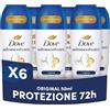 Dove Advanced Care Original, Deodorante Uomo e Donna Antitraspirante Roll On, Formula Delicata Con Tripla Azione Idratante, Protezione Fino a 48 Ore, Confezione da 6 Pezzi x 50 ml