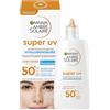 Garnier Crema solare antiossidante Super UV con SPF 50+, luce solare non grassa con acido ialuronico, Ambre Solaire, 40 ml