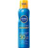 NIVEA Sun UV Dry Protect Sport Spray solare SPF 50 (200 ml), protezione solare 100% trasparente e rinfrescante, resistente al sudore e extra impermeabile, con protezione solare UPF 50