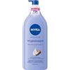 NIVEA Latte per il corpo levigante, 72 ore, arricchito con burro di karitè con pompa da 625 ml