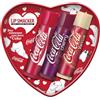 Lip Smacker Coca-Cola Heart Lip Balm Set, 3 Burrocacao per Bambini al Gusto Originale Coca-Cola, Formula Trasparente e Idratante