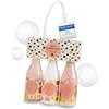 accentra - Let's celebrate Set regalo per donne in fiale di spumante - Set da bagno e doccia con rosa e velluto con gel doccia, lozione per il corpo e sali da bagno - Set benessere da 3 pezzi per