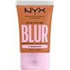 NYX Professional Makeup Fondotinta Effetto Blur, Con Coprenza Media, Finish Matte, Con Niacinamide, Matcha e Glicerina, Fino a 12 Ore d'Idratazione, Bare With Me Blur, Tonalità: Medium Dark, 30 ml